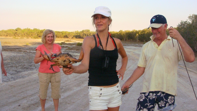 Me holding the mud crab, Australia