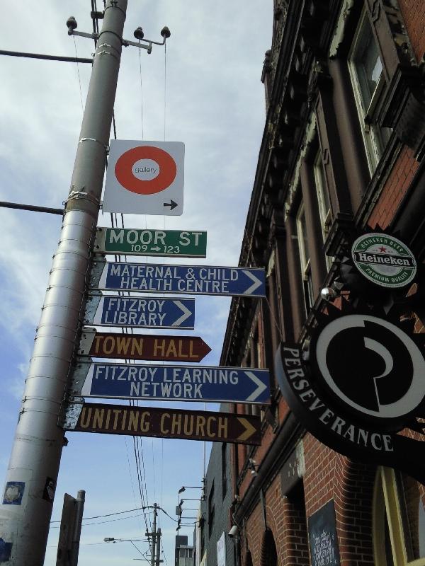 Signs Fitzroy street, Melbourne Australia