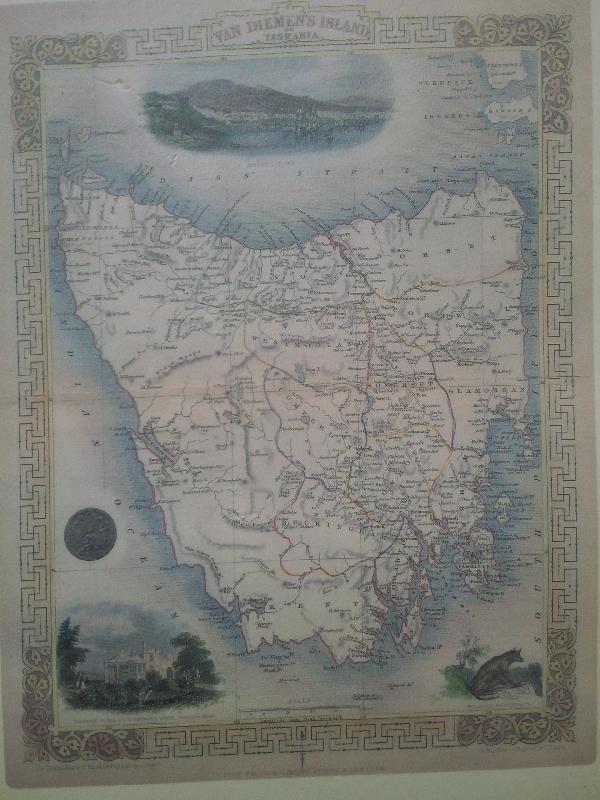 Old Tasmanian map in Hobart, Hobart Australia