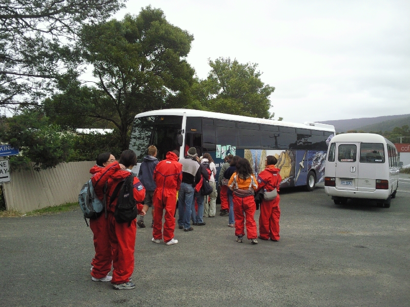 Hupping on the Tasman Charter bus, Port Arthur Australia