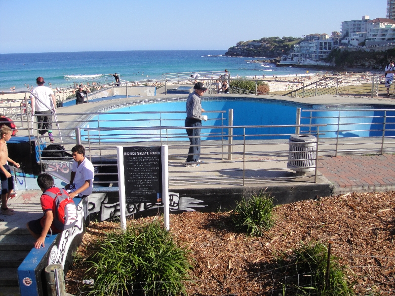 Skating at Bondi beach, Australia