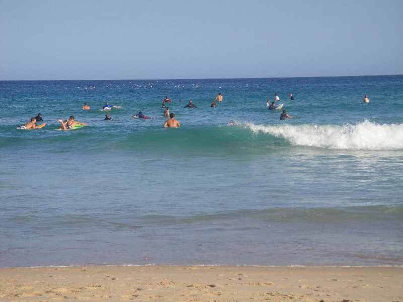 Surfing skills in Bondi Beach, Australia