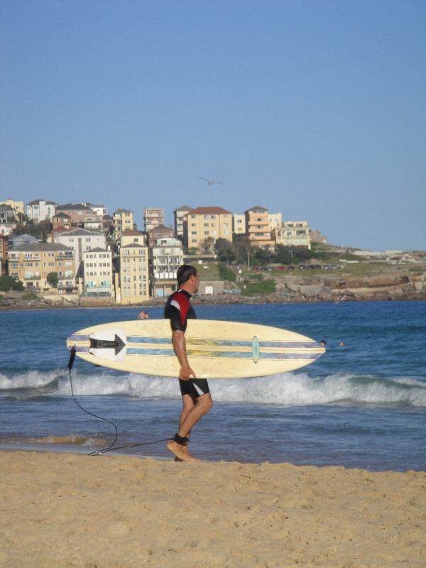 Checking out the waves in Bondi, Australia