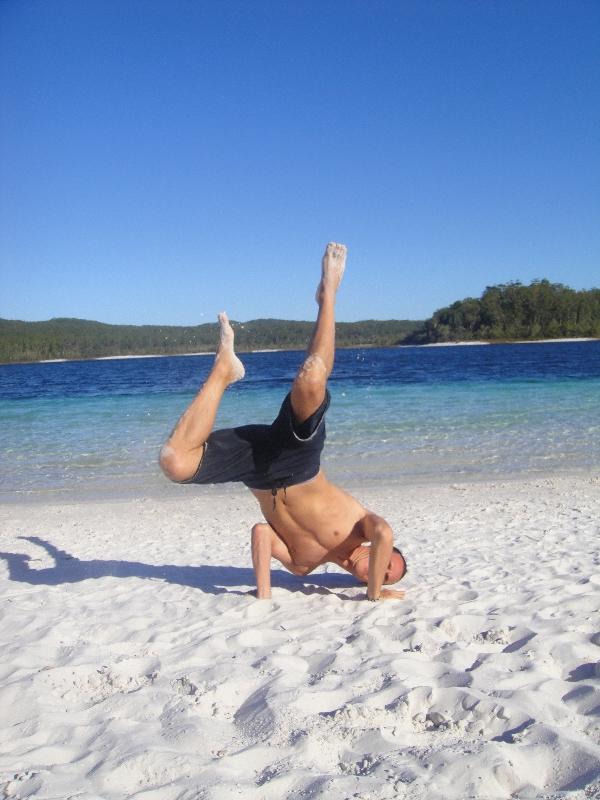 Having fun at Lake McKenzie, Hervey Bay Australia