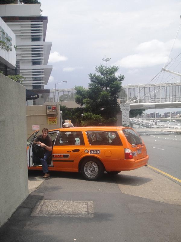 Brissy yellow cabs on Quay, Australia