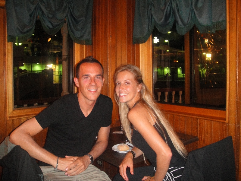 Having dinner on the Brisbane River, Australia