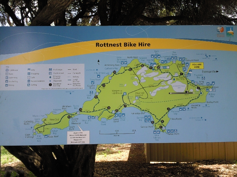 Map of Rottnest Island, Rottnest Island Australia
