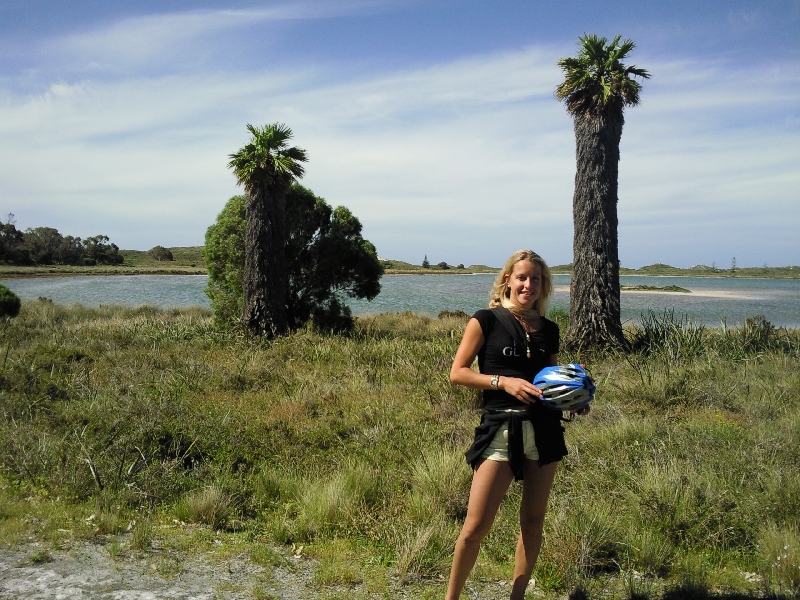 Taking a bike break at the lake, Australia