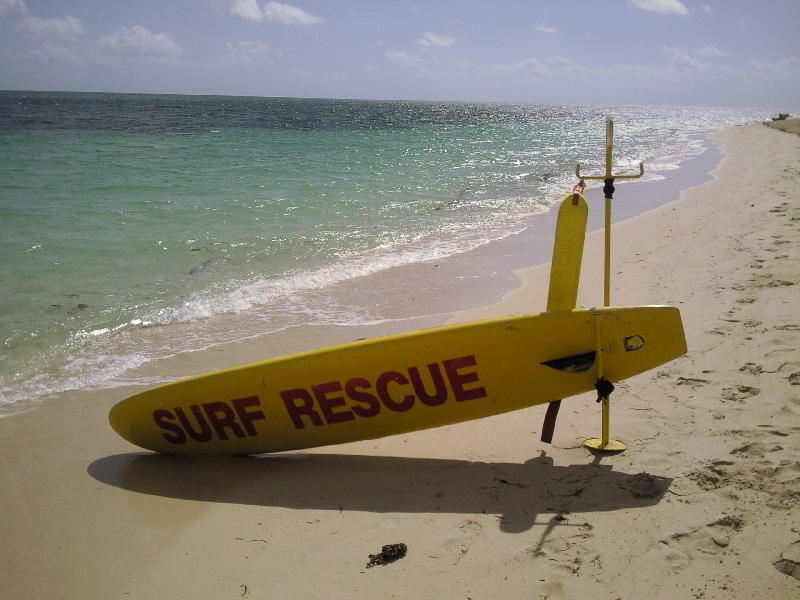 Beach patrol on Green Island, QLD, Cairns Australia