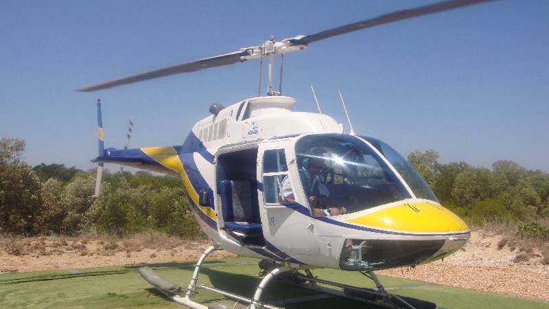 Helicopter flight over Pearl Farm, Broome Australia