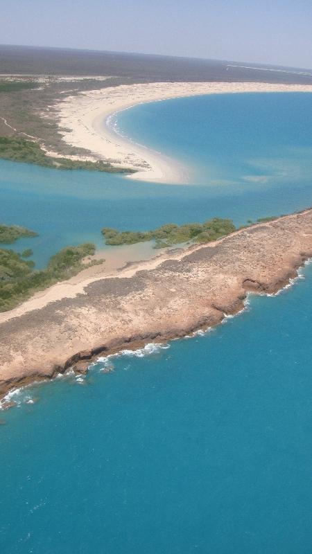 Helicopter flight over Willie Creek, Broome, Australia