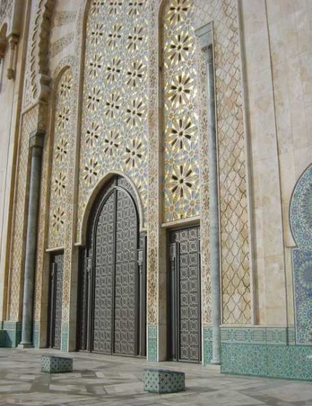 Amazing mosaic on the Hasan II Mosque, Casablanca Morocco