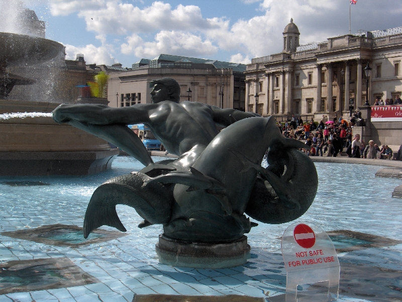 Fountain on Trafalgar Square in London, London United Kingdom