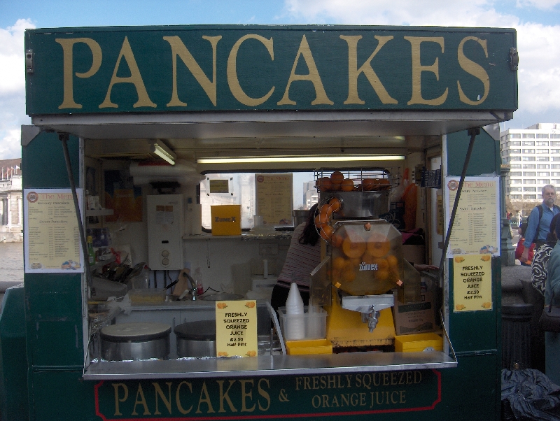 Fresh Pancakes on the London Bridge, London United Kingdom