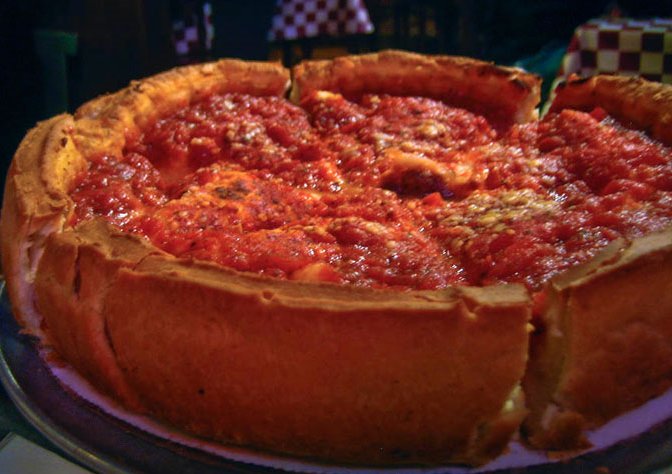 An Chicago Style Deep Dish Pizza, United States