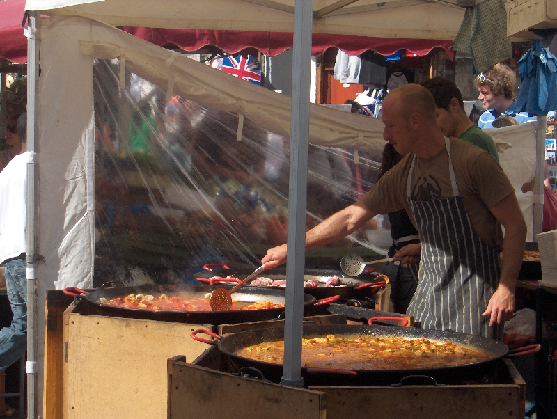 Portobello Food Market Stands, London United Kingdom