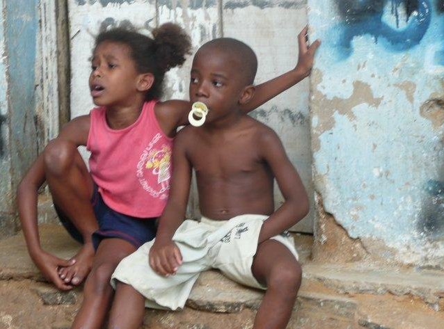 Brazilian kids in a favela, Brazil