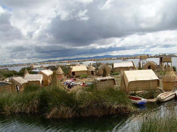 Puno Peru The Floating island of Uros