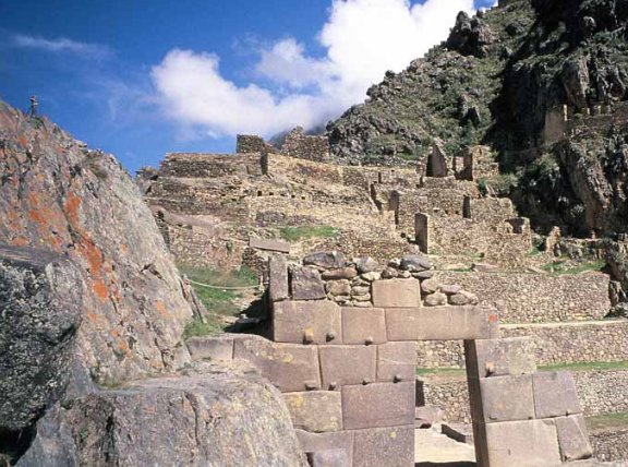 The stairs up the Ollantaytambo Ruins, Cuzco Peru