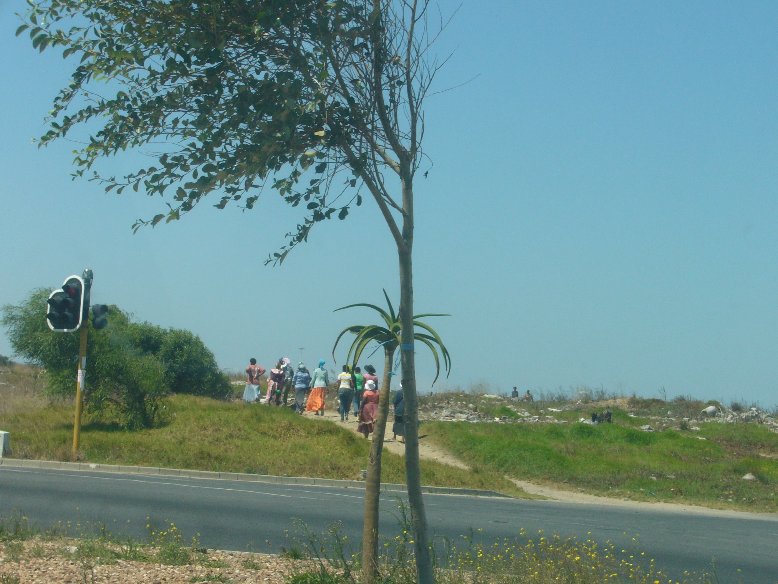 South African women crossing the street, Cape Town South Africa