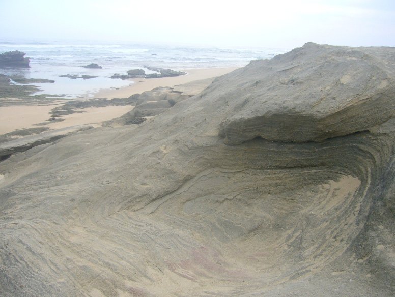 Rock formations on Buffalo Bay Beach, South Africa