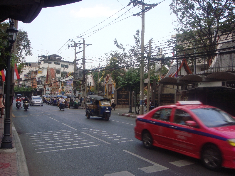 Taxi's driving through Bangkok, Thailand