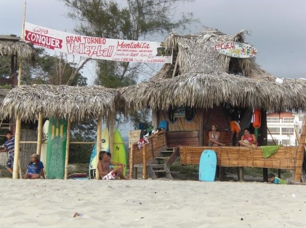 Surfers beach in Montanita Santa Elena Ecuador South America