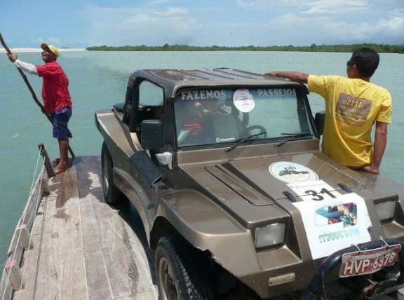 Pictures on the car ferry in 	Jericoacoara , Jijoca de Jericoacoara Brazil