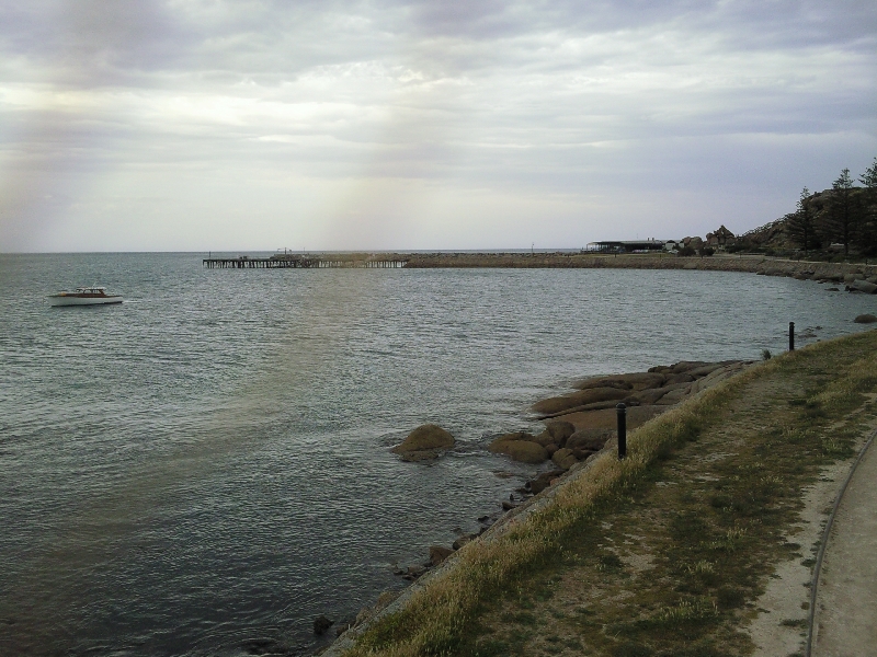 Walking to Granite Island from town, Australia