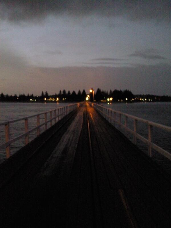 The Victor Harbour Bridge by night, Australia