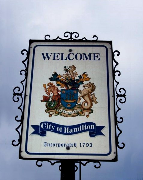 Hamilton Bermuda Hamilton City street sign