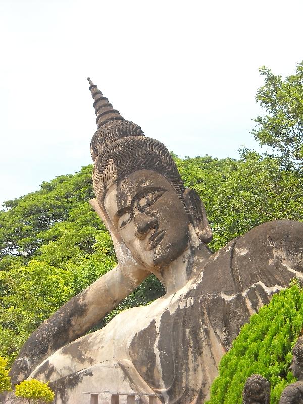 A 40 meters long reclining Buddha, Vientiane Laos
