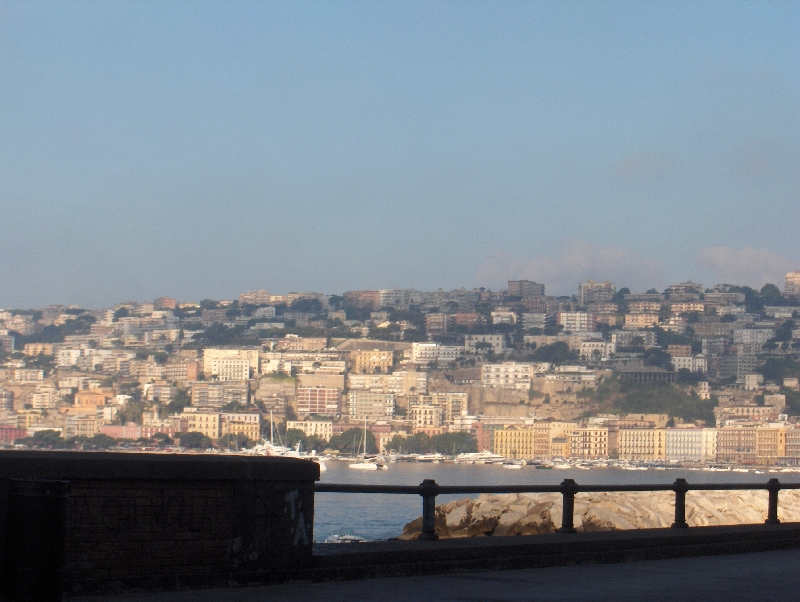 Looking over the city of Naples, Italy