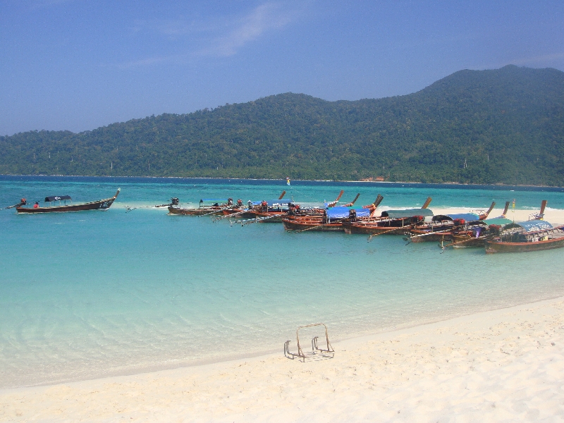 The longtail boat taxi's on Ko Lipe, Thailand