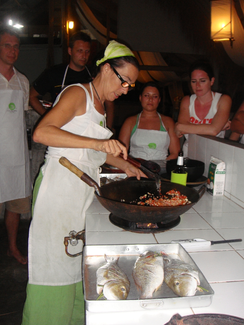 Ko Lanta Thailand Cooking up some chili and lime fish