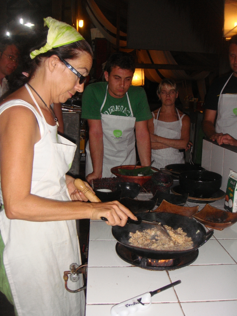 Ko Lanta Thailand Baking the fish with chili