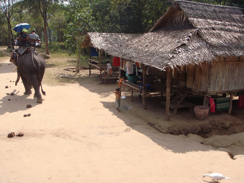 Elephant ride through the village, Kanchanaburi Thailand