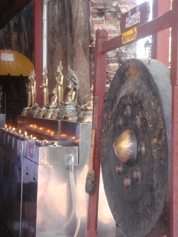 Temple gong at Wat Yai Chaimonkhol, Ayutthaya Thailand