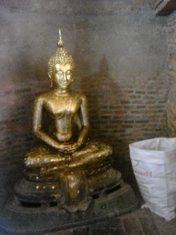 The golden Buddha in the Chedi, Ayutthaya Thailand