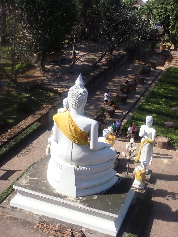 Walking on the Wat Yai Chaimonkhol Chedi, Ayutthaya Thailand