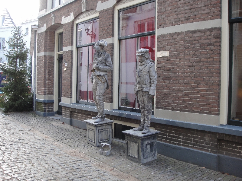 Soldier statues in the Bergstraat Deventer Netherlands Europe