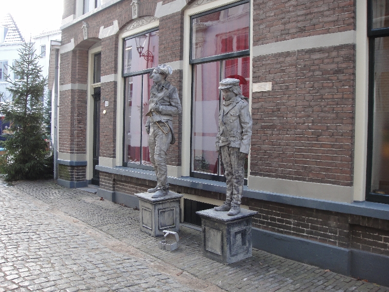 Soldier statues in the Bergstraat, Deventer Netherlands