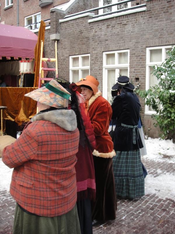 Actresses chatting up in the cold, Deventer Netherlands