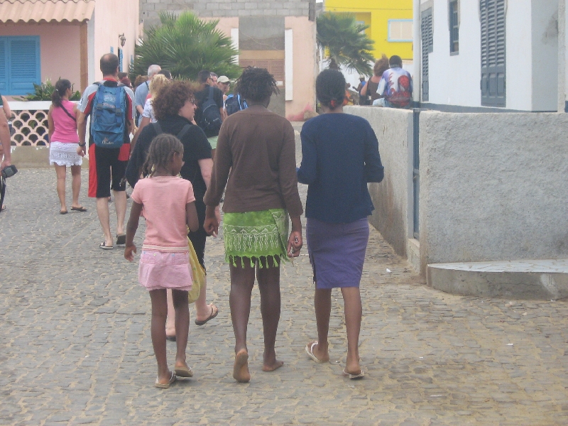 Locals and tourists in Espargos, Espargos Cape Verde