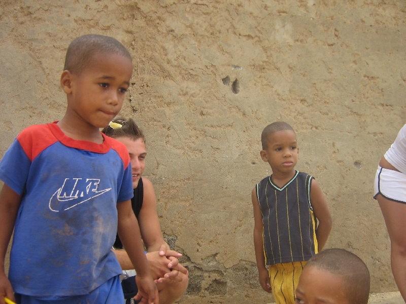 Children asking for sweets in Espargos, Cape Verde