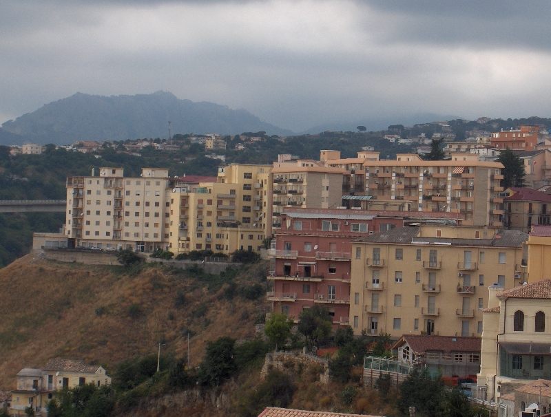 Houses build close to the valley, Italy