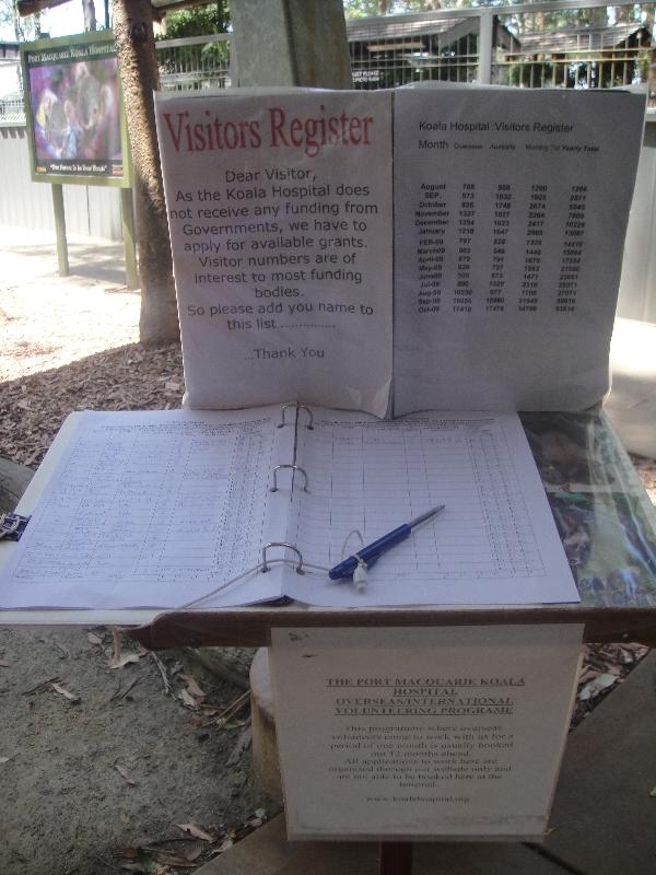 Register at the Koala Hospital, Australia