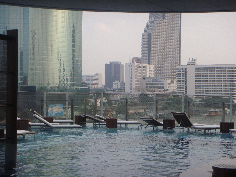 The rooftop pool at our Thai hotel, Bangkok Thailand