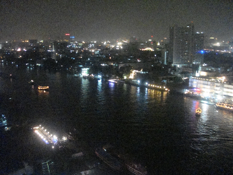 Hotel room view at night, Thailand