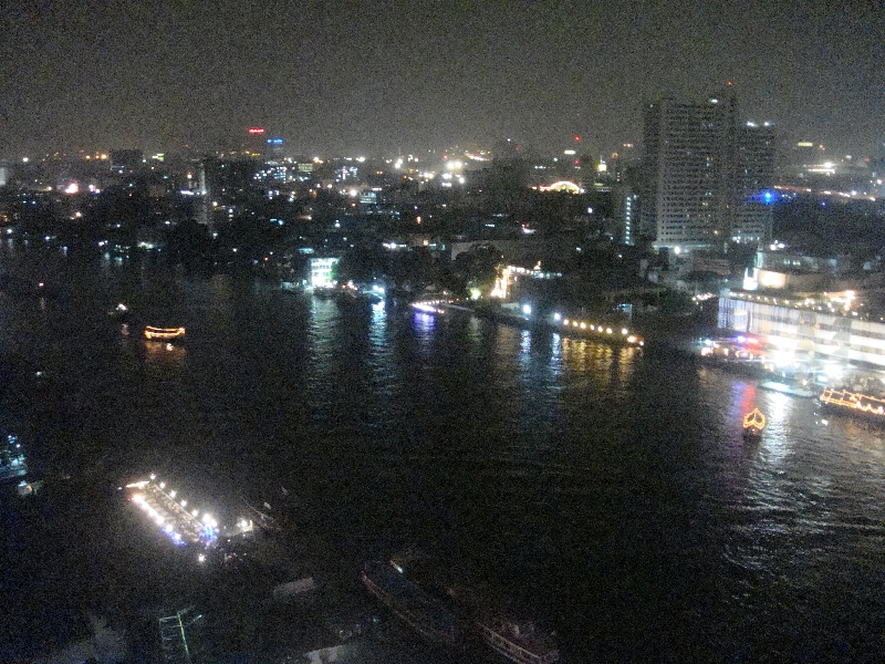 Hotel room view at night, Bangkok Thailand